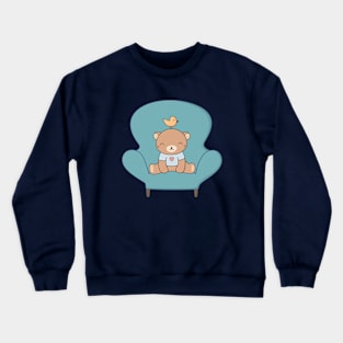 There's a whimsical teddy bear on the sofa Crewneck Sweatshirt